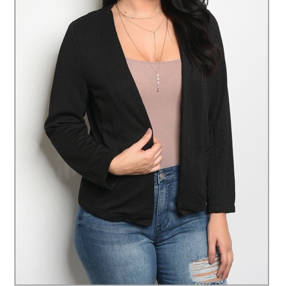 Plus Size - Black Blazer - Picture 1 of 2